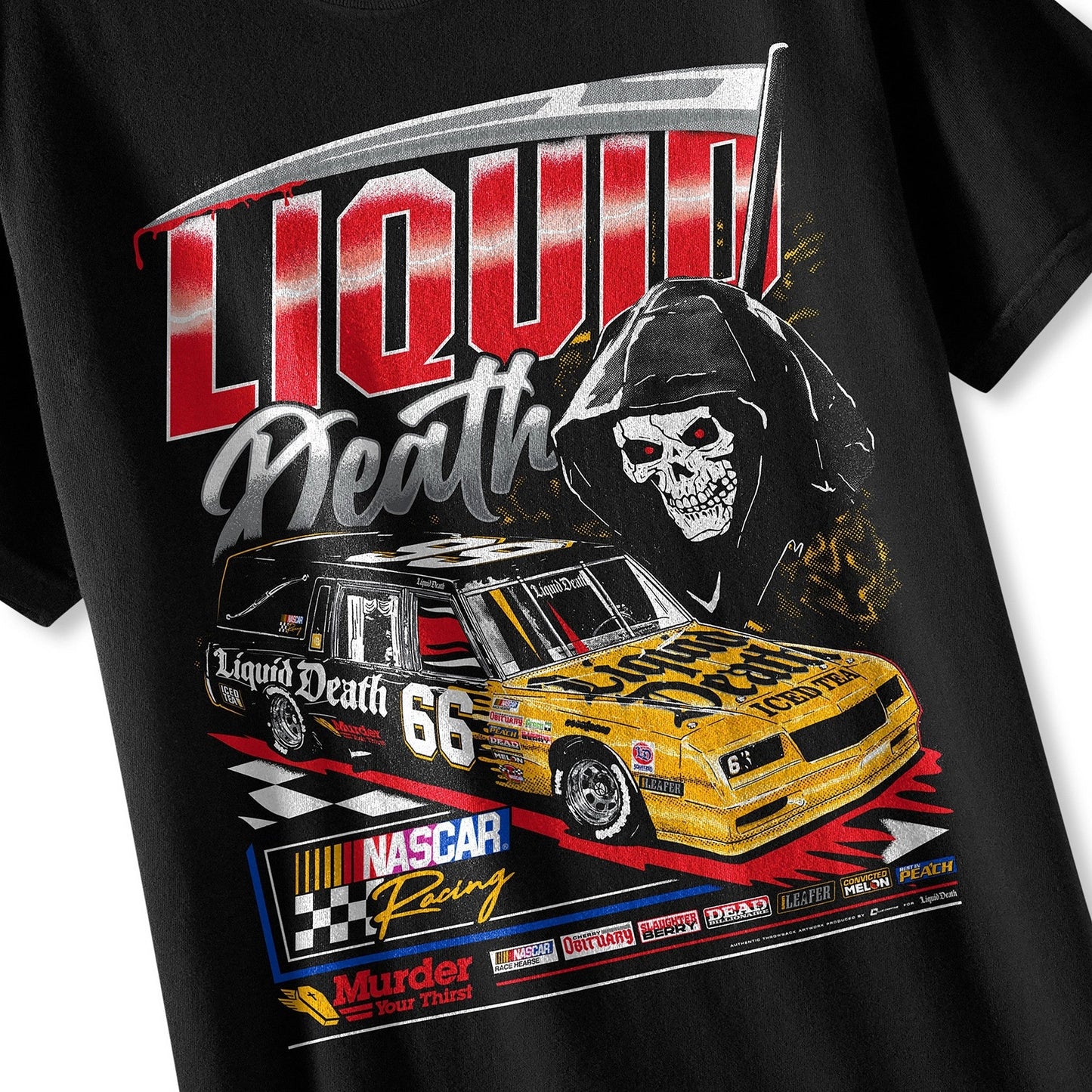 Liquid Death x NASCAR Thirst Hearse Tee